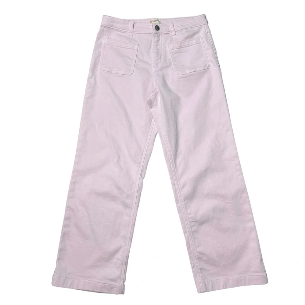 J.Crew Crewcuts Girl's Pink Patch-pocket Wide Leg Jeans Size 14